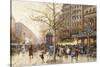 A Paris Street Scene-Eugene Galien-Laloue-Stretched Canvas