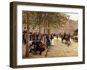 A Paris Street; Une Avenue Parisienne, C.1880-Jean Béraud-Framed Giclee Print