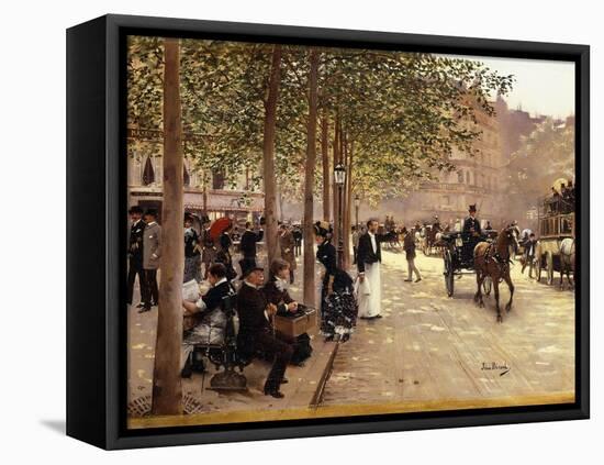 A Paris Street; Une Avenue Parisienne, C.1880-Jean Béraud-Framed Stretched Canvas