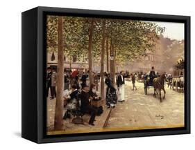 A Paris Street-Jean Béraud-Framed Stretched Canvas