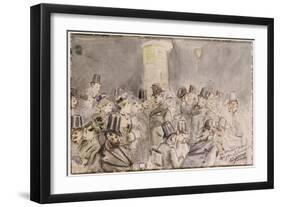 A Parisian Boulevard, 1880 (W/C on Paper)-Jean Louis Forain-Framed Giclee Print