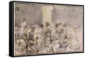 A Parisian Boulevard, 1880 (W/C on Paper)-Jean Louis Forain-Framed Stretched Canvas