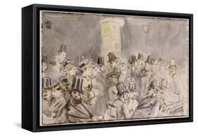 A Parisian Boulevard, 1880 (W/C on Paper)-Jean Louis Forain-Framed Stretched Canvas