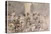 A Parisian Boulevard, 1880 (W/C on Paper)-Jean Louis Forain-Stretched Canvas