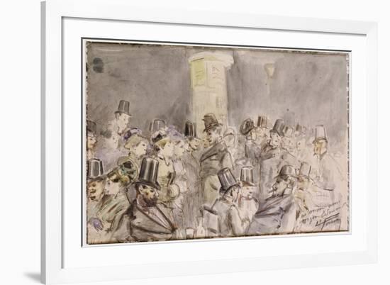 A Parisian Boulevard, 1880 (W/C on Paper)-Jean Louis Forain-Framed Giclee Print