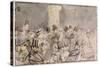 A Parisian Boulevard, 1880 (W/C on Paper)-Jean Louis Forain-Stretched Canvas