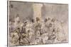 A Parisian Boulevard, 1880 (W/C on Paper)-Jean Louis Forain-Stretched Canvas