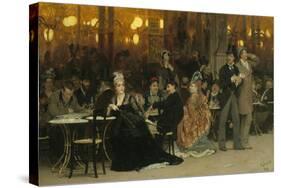 A Parisian Cafe, 1875-Ilya Efimovich Repin-Stretched Canvas