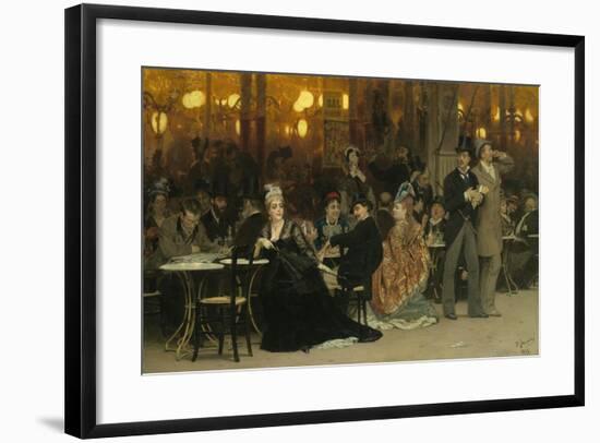 A Parisian Cafe, 1875-Ilya Efimovich Repin-Framed Giclee Print