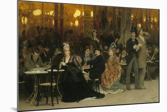 A Parisian Cafe, 1875-Ilya Efimovich Repin-Mounted Giclee Print