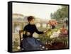 A Parisian Flower Market-Victor Gabriel Gilbert-Framed Stretched Canvas