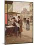 A Parisian Street Scene-Francesco Miralles Galaup-Mounted Giclee Print