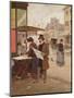 A Parisian Street Scene-Francesco Miralles Galaup-Mounted Giclee Print