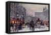A Parisian Winter Scene-Eugene Galien-Laloue-Framed Stretched Canvas