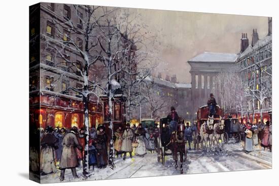 A Parisian Winter Scene-Eugene Galien-Laloue-Stretched Canvas