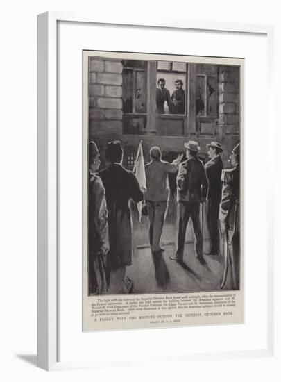 A Parley with the Rioters Outside the Imperial Ottoman Bank-Alexander Stuart Boyd-Framed Giclee Print