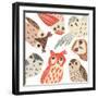 A Parliament Of Owls, 2018-Sarah Battle-Framed Giclee Print