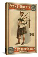 A parlor Match "Old Hoss" Scottish Bagpiper Poster-Lantern Press-Stretched Canvas