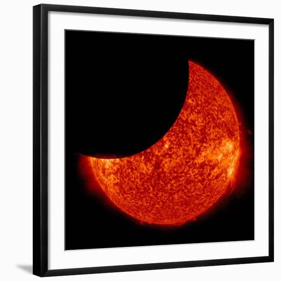 A Partial Solar Eclipse from Space-null-Framed Photographic Print