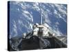 A Partial View of Space Shuttle Atlantis Backdropped by a Blue and White Earth-null-Stretched Canvas