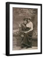 A Parting Word, Romantic Postcard Featuring a Soldier and His Sweetheart-null-Framed Giclee Print
