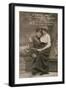 A Parting Word, Romantic Postcard Featuring a Soldier and His Sweetheart-null-Framed Giclee Print