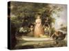 A Party Angling-George Morland-Stretched Canvas