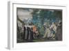 A party in the Open Air. Allegory on Conjugal Love, c. 1590-1595-Isaac Oliver-Framed Giclee Print