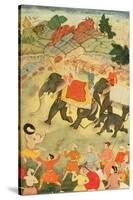 A Party of Elephant Hunters, Mughal, C.1615-null-Stretched Canvas