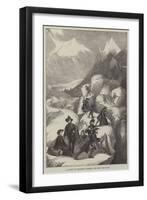 A Party of Tourists Crossing the Mer De Glace-null-Framed Giclee Print