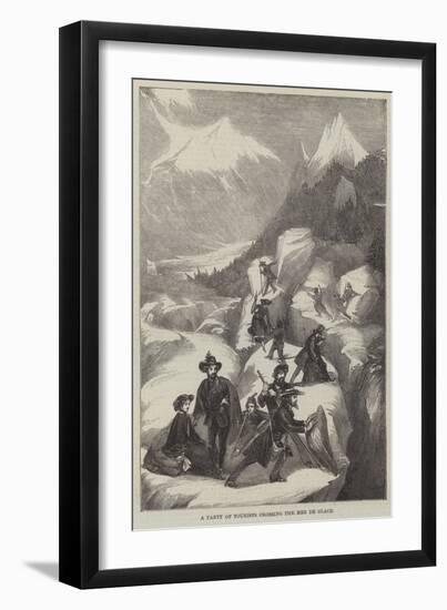 A Party of Tourists Crossing the Mer De Glace-null-Framed Giclee Print