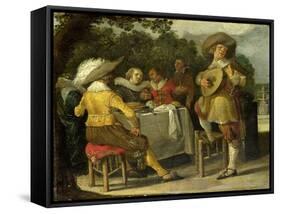 A Party Outdoors-Dirck Hals-Framed Stretched Canvas