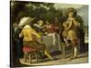 A Party Outdoors-Dirck Hals-Stretched Canvas