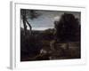 A Pastor Bathing-Jean-Baptiste-Camille Corot-Framed Giclee Print