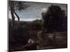 A Pastor Bathing-Jean-Baptiste-Camille Corot-Mounted Giclee Print