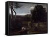 A Pastor Bathing-Jean-Baptiste-Camille Corot-Framed Stretched Canvas