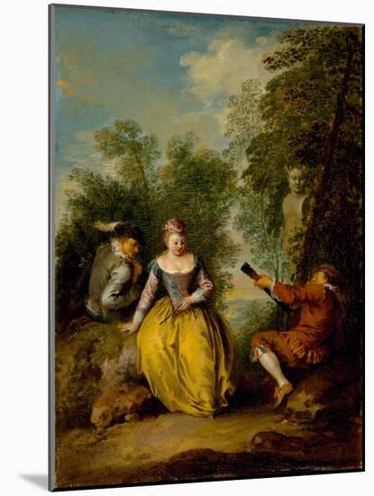 A Pastoral Concert, C.1725 (Oil on Panel)-Jean-Baptiste Joseph Pater-Mounted Giclee Print