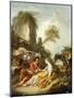A Pastoral Landscape with a Shepherd and Shepherdess Seated by Ruins-Francois Boucher-Mounted Giclee Print