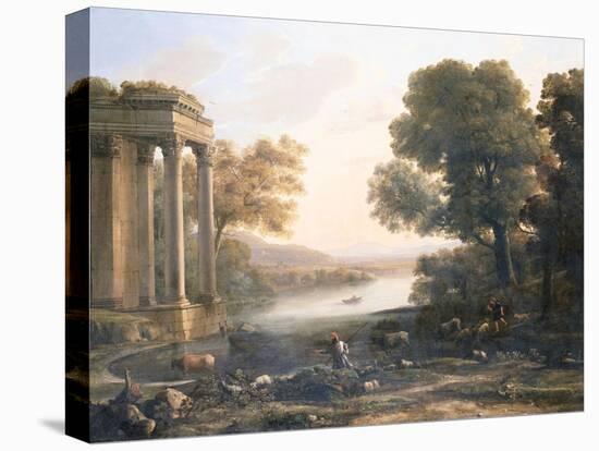 A Pastoral Landscape with Ruined Temple, C.1638-Claude Lorraine-Stretched Canvas