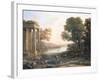 A Pastoral Landscape with Ruined Temple, C.1638-Claude Lorraine-Framed Giclee Print