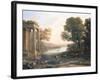A Pastoral Landscape with Ruined Temple, C.1638-Claude Lorraine-Framed Giclee Print