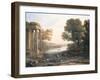 A Pastoral Landscape with Ruined Temple, C.1638-Claude Lorraine-Framed Giclee Print