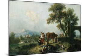 A Pastoral Scene with Cowherds, C.1750-Francesco Zuccarelli-Mounted Giclee Print