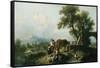 A Pastoral Scene with Cowherds, C.1750-Francesco Zuccarelli-Framed Stretched Canvas