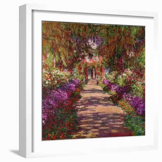 A Pathway in Monet's Garden, Giverny, 1902-Claude Monet-Framed Premium Giclee Print