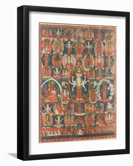 A Paubha of Eleven-Headed Avalokiteshvara-null-Framed Giclee Print