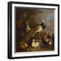 A Peacock, a Peahen and Poultry in a Landscape-Tobias Stranover-Framed Giclee Print