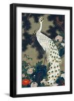 A Peacock, Pine and Peony-Jakuchu Ito-Framed Giclee Print