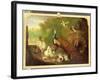 A Peacock, Turkey and Other Birds in an Ornamental Garden-Marmaduke Cradock-Framed Giclee Print