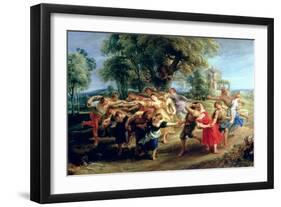 A Peasant Dance, 1636-40-Peter Paul Rubens-Framed Giclee Print